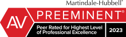 AV Preeminent | Martindale-Hubbell | Peer Rated For Highest Level of Professional Excellence | 2023